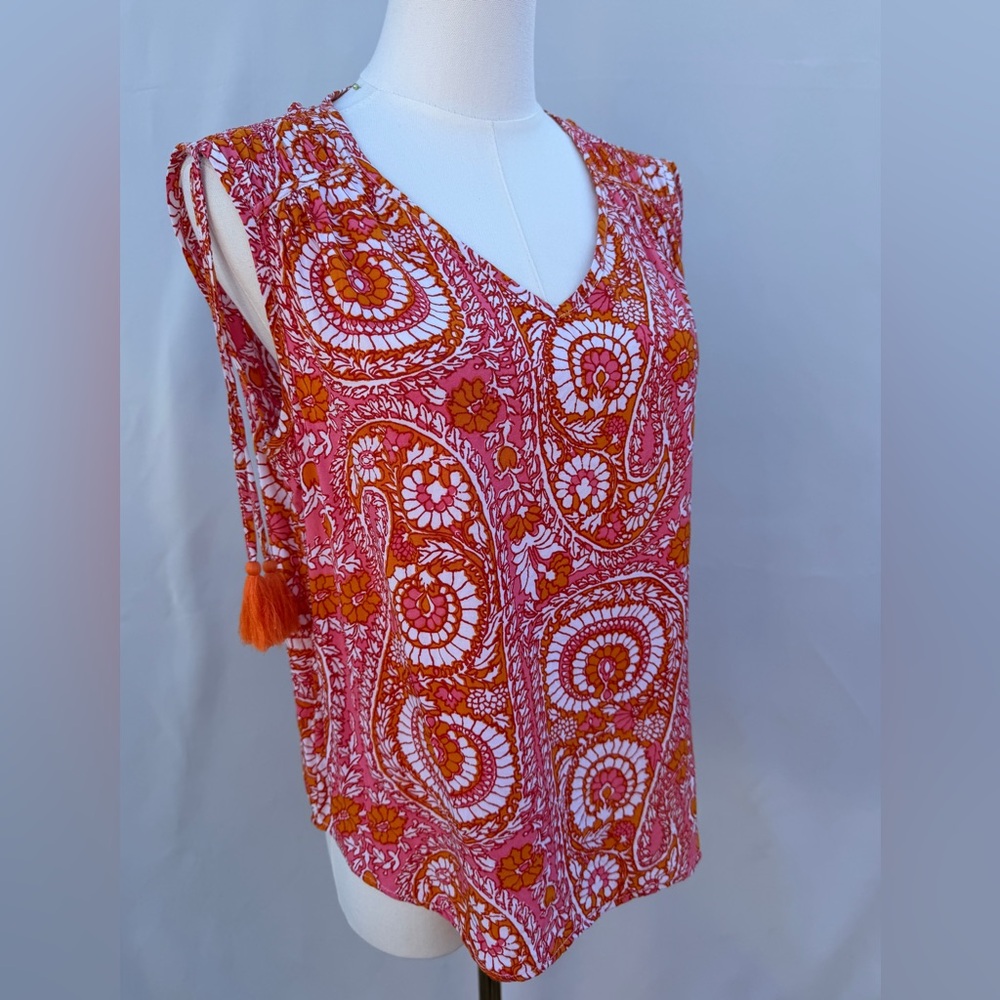Grand & Greene Boho Paisley Tassel Tank Top Size M | Anthropologie Inspired - Picture 3 of 9
